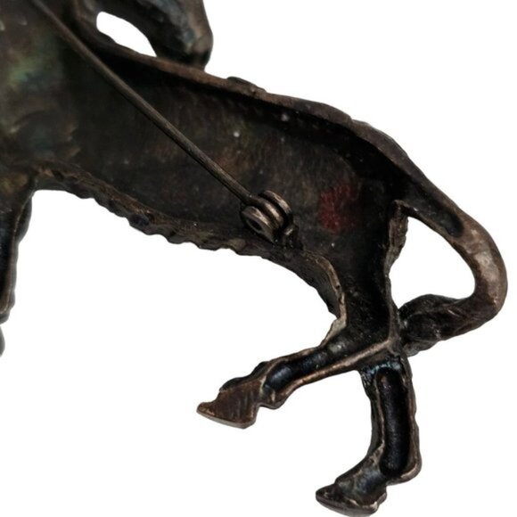 Vintage Zebra Silver Black Tone Pin‎ Brooch Safari - Picture 12 of 15